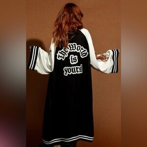 Dressed In Lala Take Up Space Black Kimono Bomber New With Tags -$168